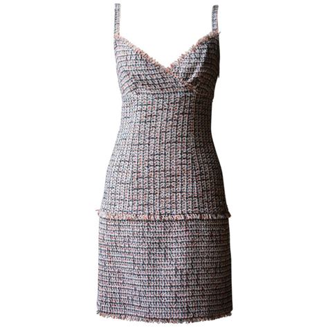 chanel tweed mini dress|chanel style tweed dress.